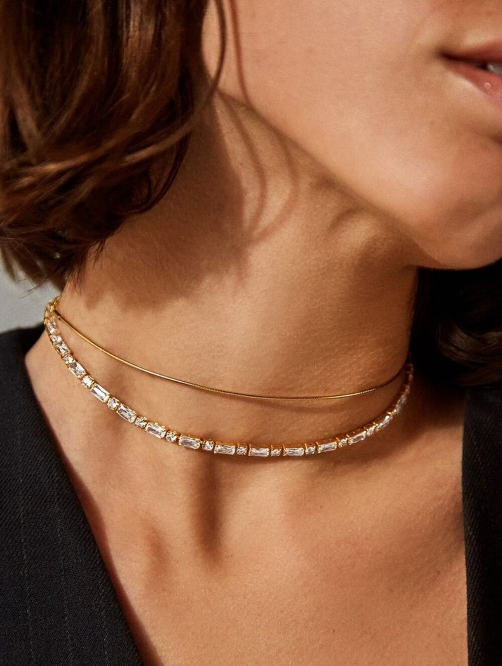BaubleBar Kerri Tennis Necklace 18k Gold
